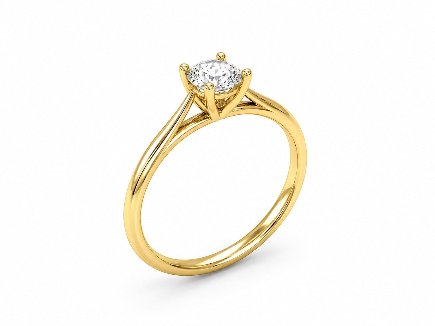 9ct Yellow Gold 0.50ct Round Lab Grown Diamond Ring - Cassim & Co South Africa