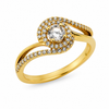 18k Yellow Gold Halo Diamond Engagement Ring 1102097