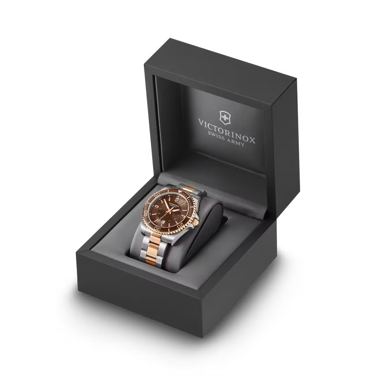 Victorinox Maverick 43mm Two-Tone Brown Dial Swiss Quartz Watch VIC241951 - Cassim & Co South Africa