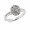 9ct White Gold Oval Halo Diamond Engagement Ring 1102012
