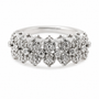 9ct white gold diamond cluster cocktail ring with triple band design by Cassim & Co Johannesburg