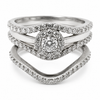 18k White Gold with Band Diamond Ring 1101898