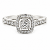 9ct White Gold Halo Cushion Cut Diamond Ring 1101958