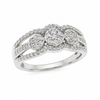 9ct White Gold Cluster Diamond Engagement Ring 1102087 - Cassim & Co South Africa
