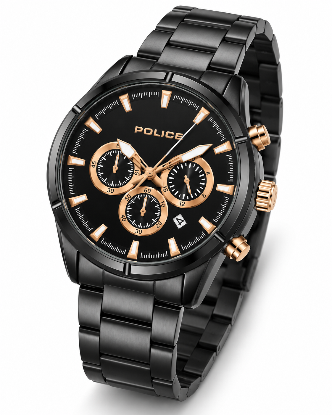 Police Multifunction Chronograph Quartz Black Dial IP Black Stainless Steel Watch (PEWGI2241503)