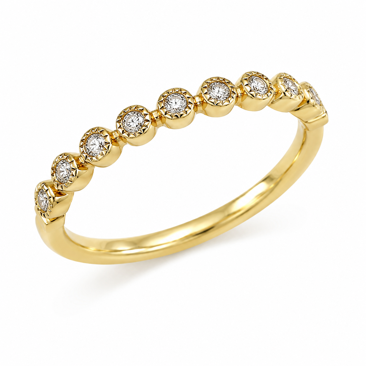 9ct Yellow Round Cut Diamond Band 1102218