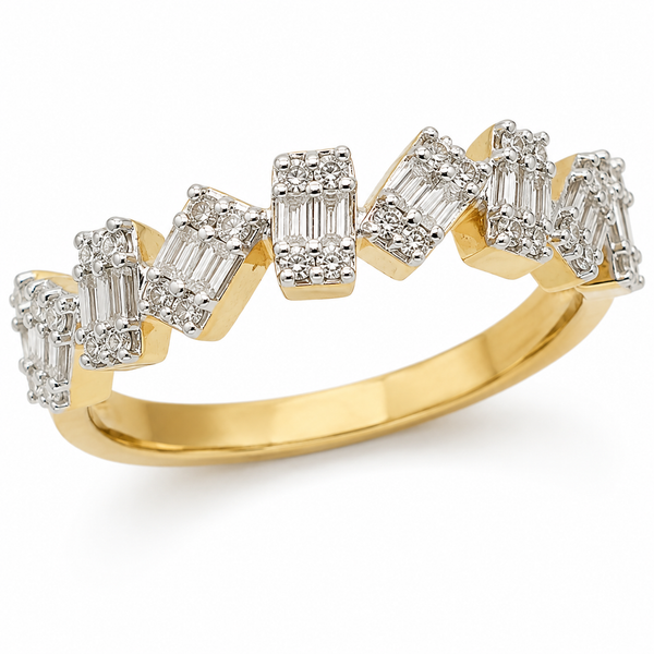 9ct Yellow Gold Baguette Diamond Engagement Band 1102318