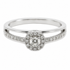 9ct White Gold Halo Diamond Engagement Ring 1102003