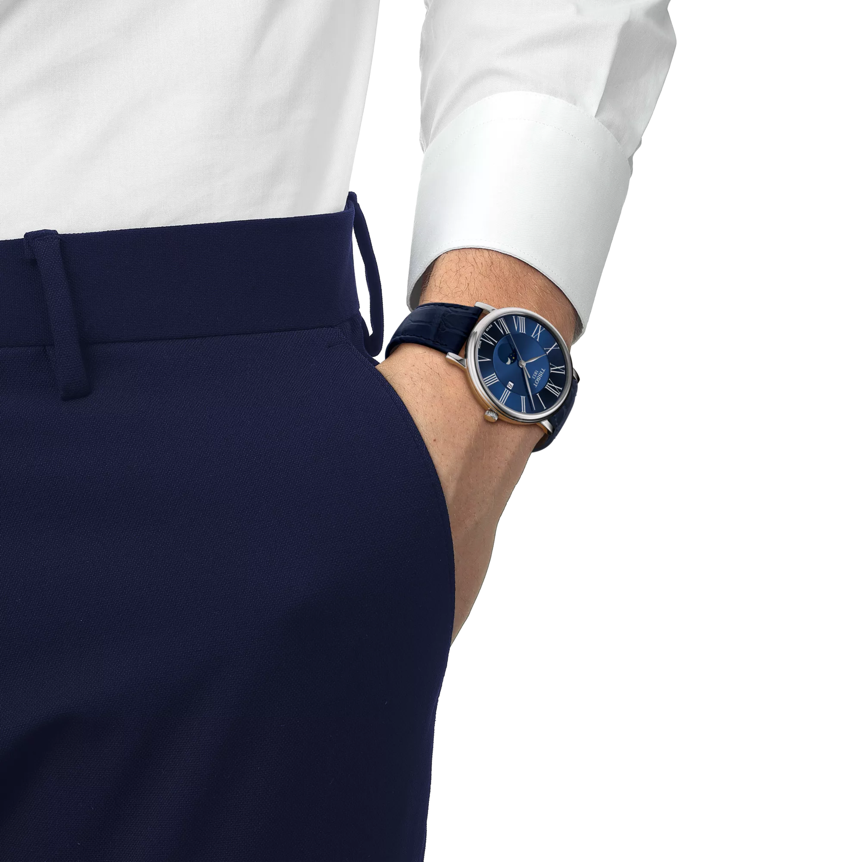 Tissot Carson Premium Quartz 40mm Blue Dial Leather T1224101604300