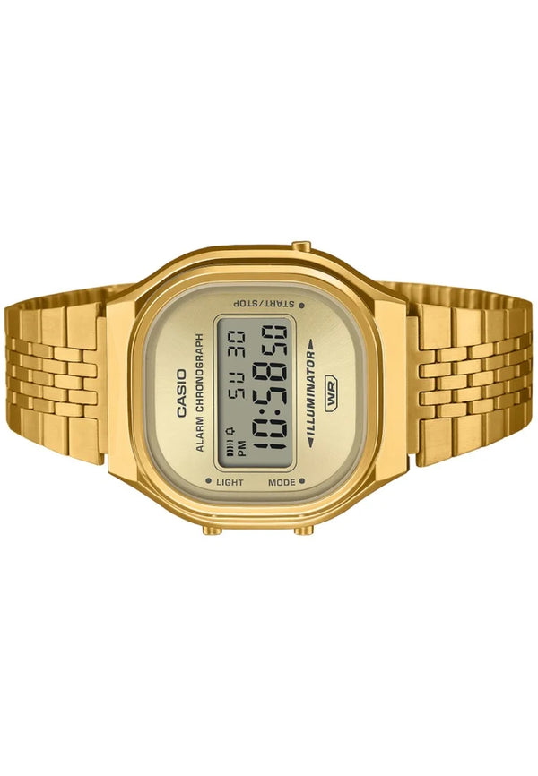 Casio A140WEG-9ADF Vintage Digital Alarm Chronograph Gold Tone Stainless Steel Watch (A140WEG-9A)