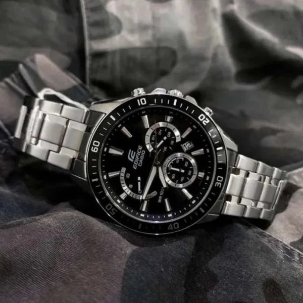 Casio Edifice EFR-552D-1AVUDF Quartz Chronograph Black Dial Stainless Steel Watch