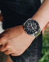 Casio Edifice EFR-552D-1A3VUDF Quartz Chronograph Black Dial Stainless Steel Watch with Blue & Red Accents