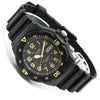 Casio MRW-200H Quartz Diver-Style Black Dial Yellow Accents Watch (MRW-200H-9BV)