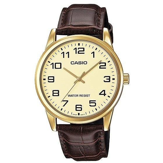 Casio Analog Leather Gold Champ MTP-V001GL-9BUDF