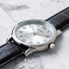 Casio MTP-V001L Quartz Silver Dial Black Leather Strap Watch (MTP-V001L-7BUDF)