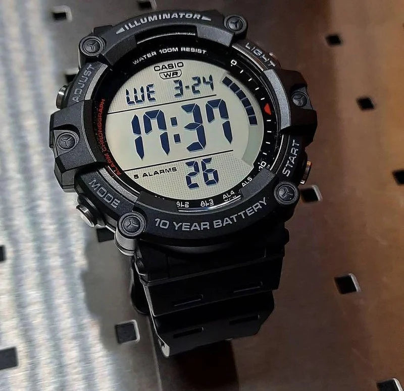 Casio Illuminator AE-1500WH-1AVDF Digital 10-Year Battery Black Resin Watch (AE-1500WH-1AVDF)