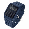 Cassims&Co. navy blue Casio Databank digital calculator watch with resin strap and retro 1980s design