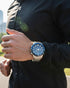 Stainless steel bracelet and one-touch 3-fold clasp on Casio EDIFICE watch