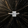 Cassims&Co. 1.00ct emerald-cut lab grown diamond solitaire engagement ring set in polished 9ct white gold.