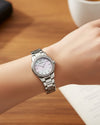 Cassims&Co. Emporio Armani AR11669 ladies watch with mother-of-pearl dial and crystal bezel on a stainless steel band