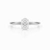 Cassims&Co. 9ct white gold engagement ring featuring a 1.00ct oval lab grown diamond in a classic four-prong setting.