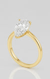 Cassims&Co. 2.00ct pear shape lab grown diamond solitaire engagement ring in 9ct yellow gold with a prong setting.