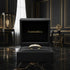 Cassims&Co. 9ct yellow gold band featuring channel-set baguette diamonds displayed in a luxury black jewellery box.