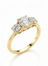 9ct Yellow Gold 1.05ct Round Lab Grown Diamond Three Stone Engagement Ring (LR25) - Cassim & Co South Africa