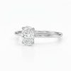Cassims&Co. 9ct white gold engagement ring featuring a 1.5ct oval lab grown diamond in a classic four-claw setting.