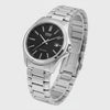 Cassims&Co. Casio MTP-1183A quartz watch with a black dial and polished stainless steel bracelet.