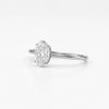 Cassims&Co. 9ct white gold engagement ring featuring a 1.00ct oval lab grown diamond in a four-prong solitaire setting.