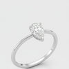 Cassims&Co. 9ct white gold engagement ring featuring a 0.50ct pear-shaped lab grown diamond in a four-claw setting.