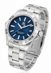 Cassims&Co. pre-owned TAG Heuer Aquaracer watch with a blue sunray dial and stainless steel bracelet.