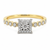 9ct Yellow Gold Square Cut Diamond Ring 1102174