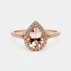 9ct Rose Gold Morganite & Diamond Engagement Ring 1102265