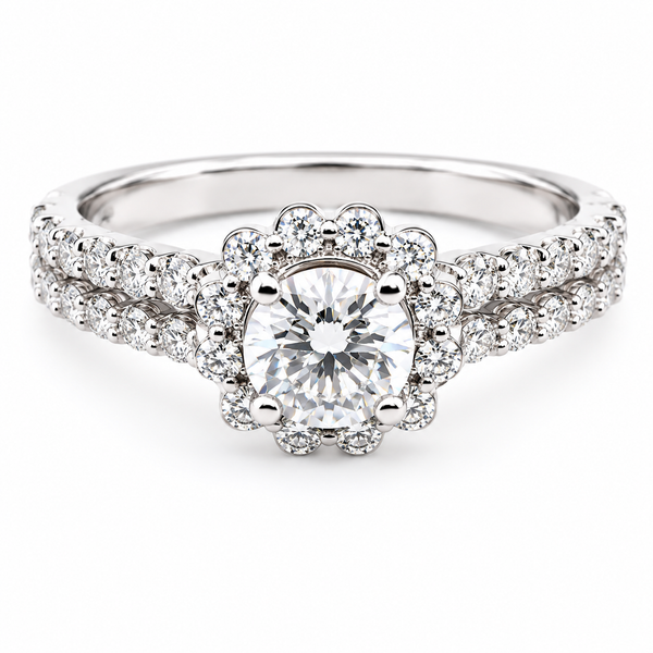 18k White Gold Round Diamond Engagement Ring 1102019