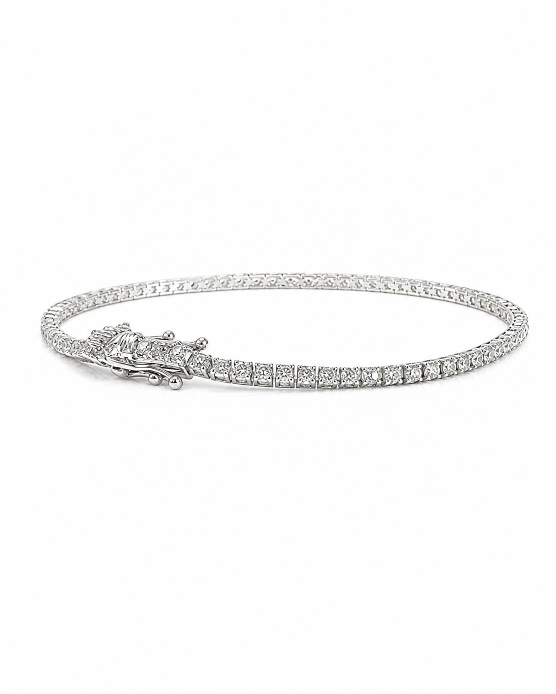 18ct White Gold 2.2ct Diamond Tennis Bracelet (PR168)