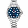Pre-owned TAG Heuer Formula 1 quartz watch with blue sunray dial, stainless steel case and bracelet, unidirectional rotating bezel, date window