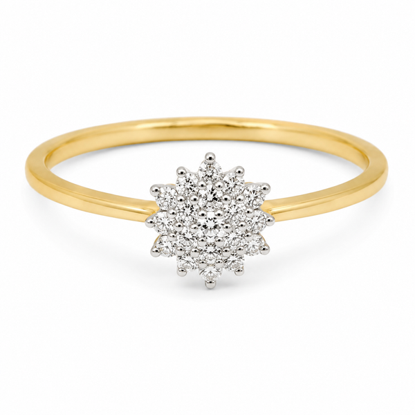 9ct Rose Gold Flower Cluster Diamond Engagement Ring 1102304
