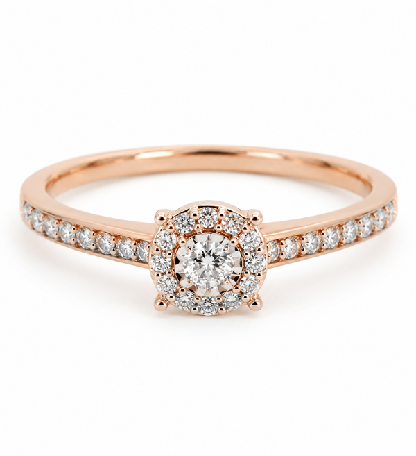 9ct Rose Gold Solitaire Diamond Ring 1102159