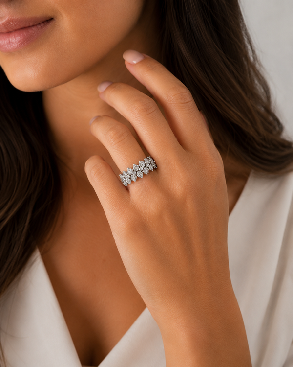 9ct White Gold Cocktail Diamond Ring 1102109