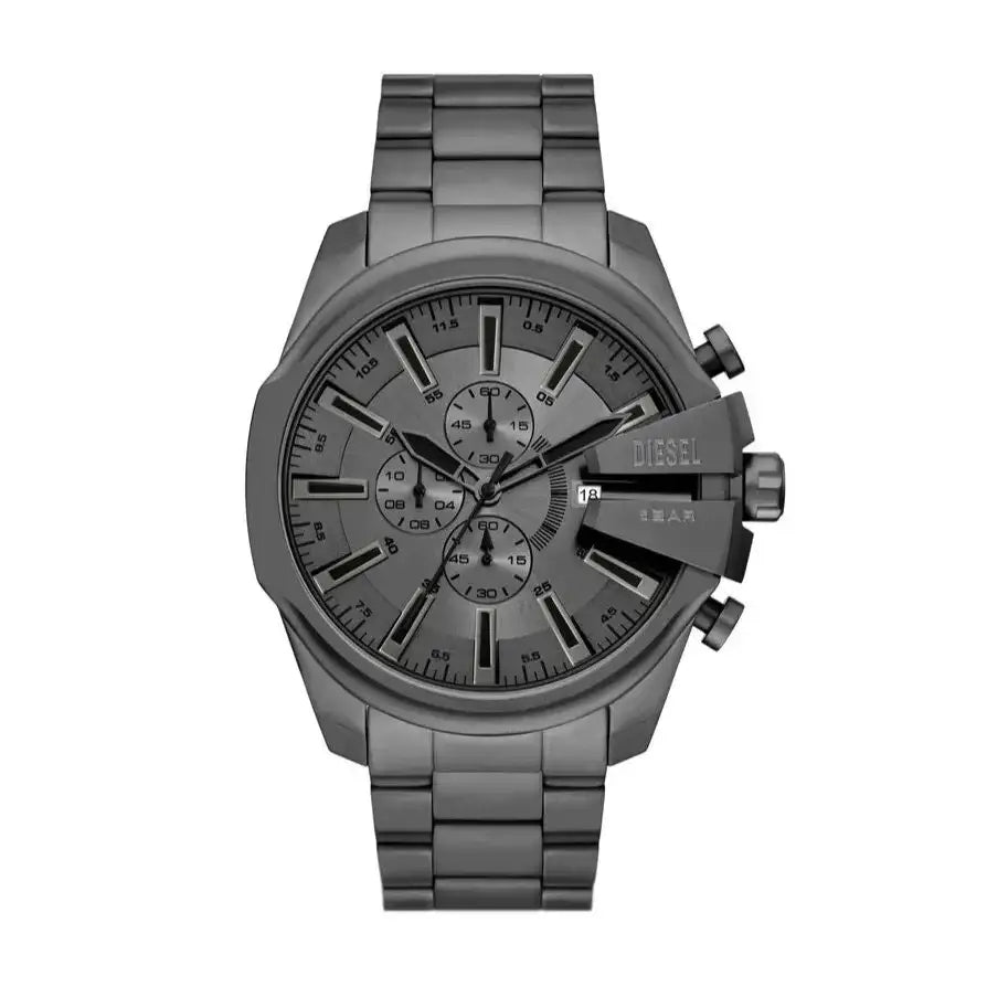 Diesel Mega Chief Slim DZ4676 chronograph watch in gunmetal grey stainless steel with 51mm case and grey dial