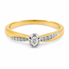 9ct yellow gold oval diamond engagement ring with 6 claw setting and pavé diamond shoulders