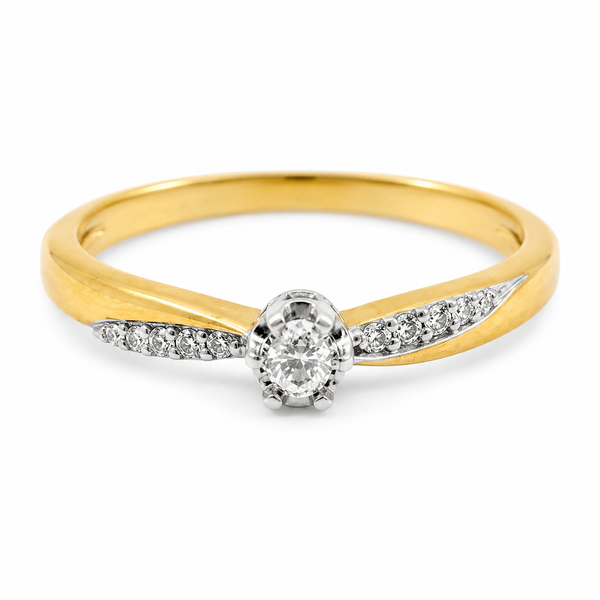 9ct Yellow Gold 6 Claw Diamond Engagement Ring 1102308