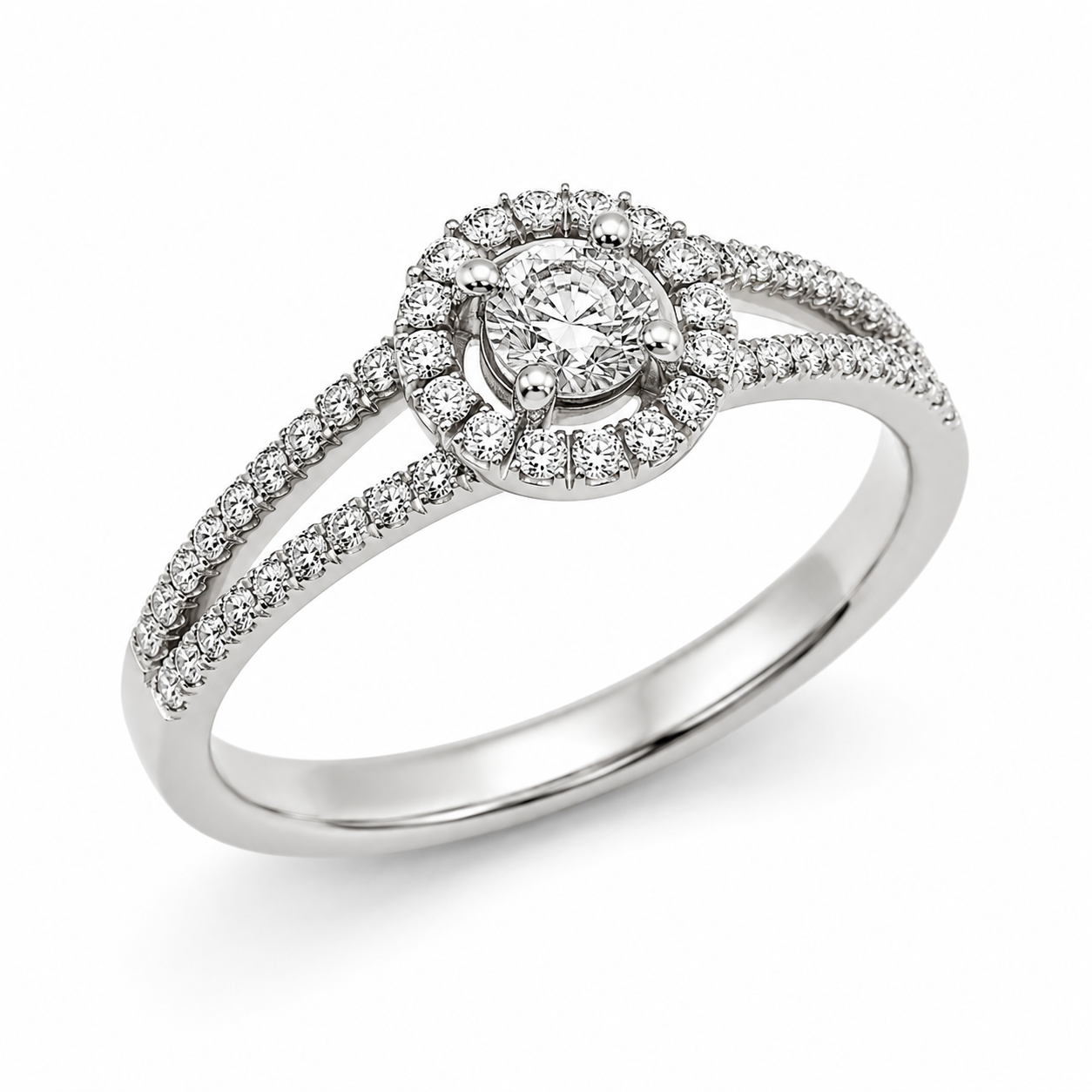 9ct White Gold Round Solitaire Diamond ring 1102052 - Cassim & Co South Africa