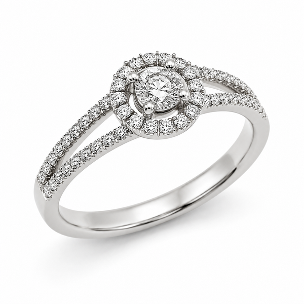9ct White Gold Round Solitaire Diamond ring 1102052
