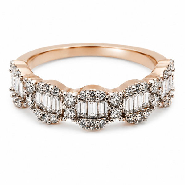 9ct Rose Gold Baguette Diamond Band 1102090
