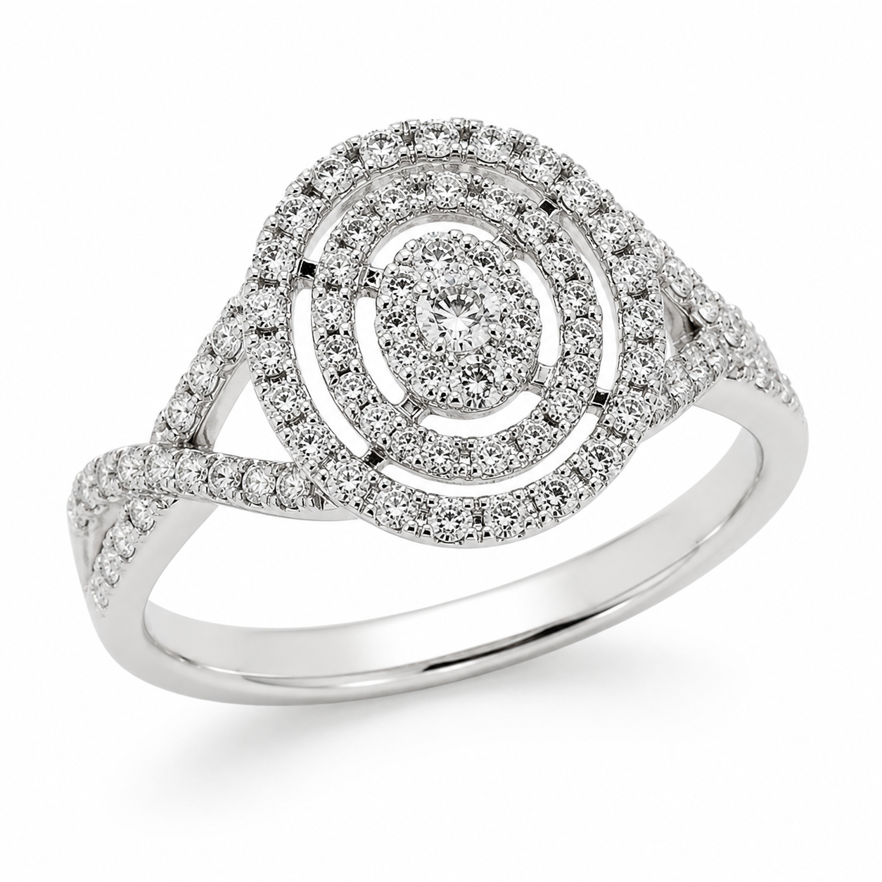 9ct White Gold Round Cut Eternity Diamond Ring 1102198