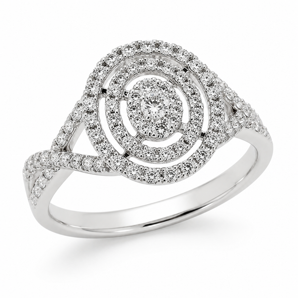 9ct White Gold Round Cut Eternity Diamond Ring 1102198