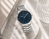 Obaku Falke Denim Quartz Blue Dial Stainless Steel Watch 40mm (V260GXCLSC-DAF)